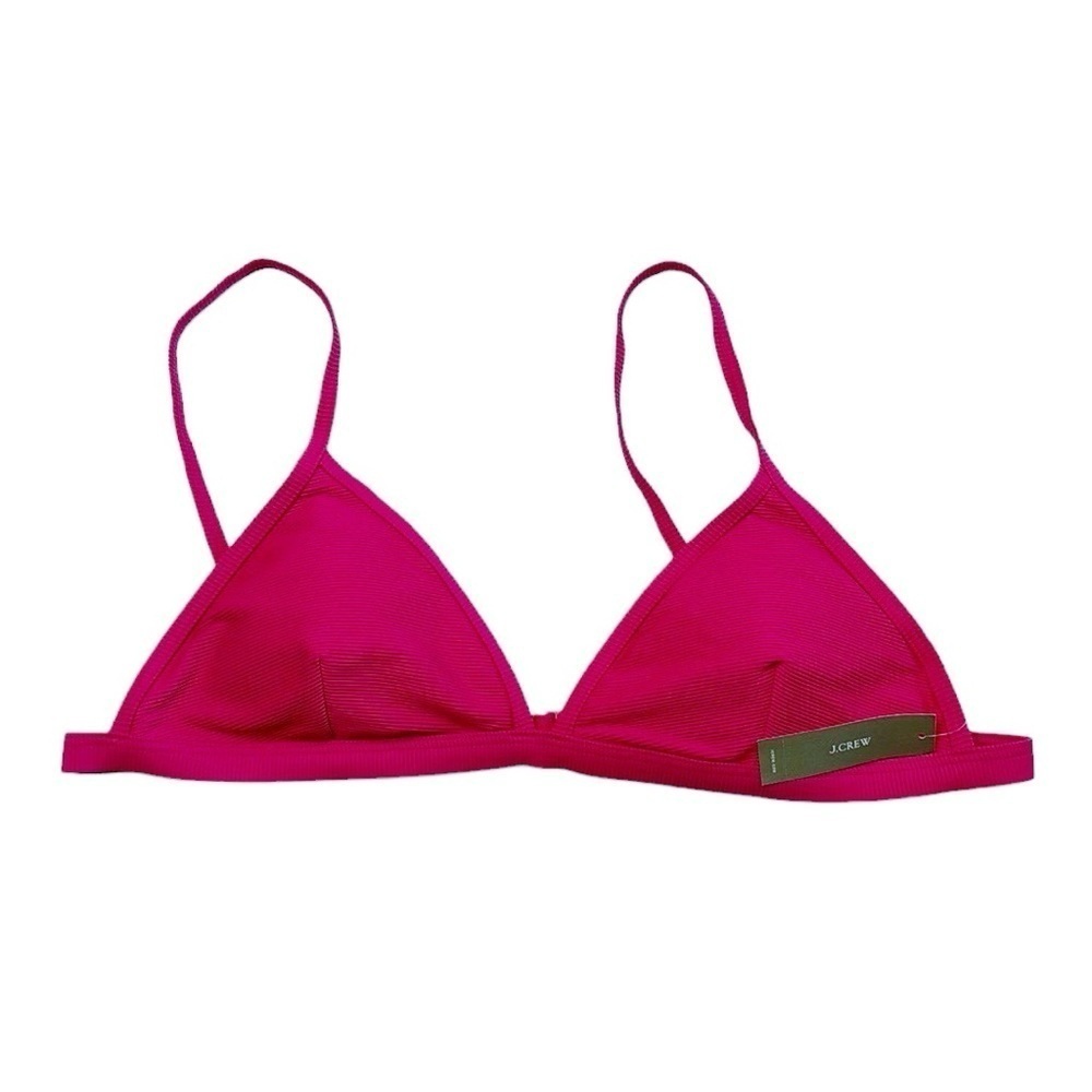J. Crew‎ Ribbed Triangle Bikini Top XXL Pink New BH483